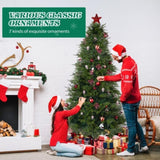 7.5 FT Artificial Christmas Tree with DIY 400 Warm White LED Lights, Hinged Xmas Pine Tree with Tree 94724856