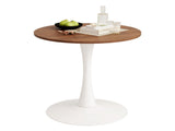 Round Tulip Dining Table, 27.6 Inch 2-Seater Kitchen Table, Melamine Laminated MDF Tabletop with 75894291