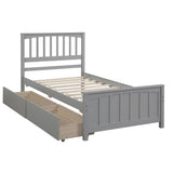 Twin size Platform Bed with Two Drawers, Gray WF195105AAE
