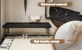 59*17 Inch Multifunctional Black Shoe Bench - Faux PU Cushion, Sturdy Metal Legs With Gold W1151P214997