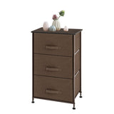 ZUN 3-Tier Dresser Drawer, Storage Unit with 3 Easy Pull Fabric Drawers and Metal Frame, Wooden 43484601