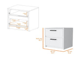 White 2-Drawer Nightstand B062P175087