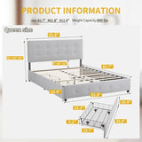 Upholstered Queen Platform Storage Bed Frame with 4 Drawers, Adjustable Headboard with Button Tufted 45724648