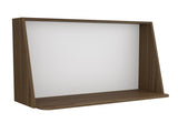 Wall Desk, Desktop Shelf, Mahogany / White B097133197