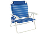 Oversized 4-Position Beach Chair, Blue Stripe 13452490