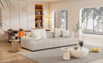 ZUN 103.9" Modern Couch Corduroy Fabric Comfy Sofa with Rubber Wood Legs, 4 Pillows for Living Room, WF309991AAA