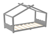 Twin House Floor Bed with Support Slats, Solid Wood House Bed Frame for Kids, No Box Spring Needed W1580P387838