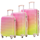 Hardshell Luggage Sets 3 Piece Gradient Color Expandable Suitcase with Spinner Wheels and TSA Lock N732P184448U