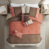 7 Piece Faux Suede Comforter Set Coral Cal King B03596819