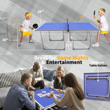 ZUN 6ft Mid-Size Table Tennis Table Foldable & Portable Ping Pong Table Set for Indoor & Outdoor Games 88950035