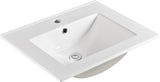 24 Inch Ceramic Vanity Top, 24"D x 18.3"W x 6.7"H, Glossy White W1972P164375