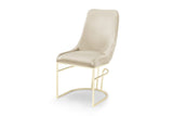 Emrald Modern Style 2PC Dinning Chairs made with wood and Gold Legs Beige B009P298421