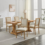 French Decor Chairs Set of 2, Louis Dining Chairs with Square Backrest and Exquisitely Carved Solid 73379431