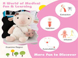 Pink Wooden Doctor Office Playset with X-ray ECG Monitor Sink Height Measurer for Toddlers 3-6 29590229