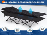 Folding Camping Cot Bed with Soft Pad, Portable Outdoor Cot, Adults Sleeping Bed for Home Office Nap 55025391