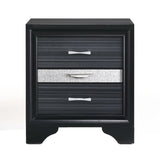 Black 3-drawer Nightstand B062P181321