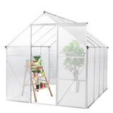 6x8 Hybrid Polycarbonate Greenhouse Silver 25412414