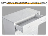 5-Drawer Cabinet with Solid Wood Veneer and Paint P2 MDF P2 Particleboard Storage Cabinet 83343966