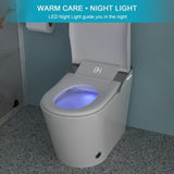 ZUN Smart Toilet with Bidet Built in, Auto Open & Close, Elongated Heated seat, Foot Sensor Flush, LED W1243P203356