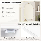 Wall-Mounted Bathroom Cabinet/Medicine Cabinet - Wavy Design Tempered Glass Door, 22 lbs Bottom 79949420