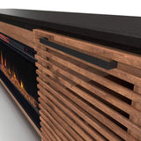 86 inch Fireplace TV Stand Console for TVs up to 100 inches, Minimal Assembly, Black with Bourbon B108P160228