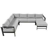 ZUN U-shaped multi-person outdoor sofa set, suitable for gardens, backyards, and balconies. 76031371