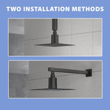 8" Square Rain Shower Head, Ultra-Thin Design 304 Stainless Steel Ceiling Shower Head, Wall/Ceiling W1243P306959