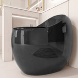 1-Piece 1.28 GPF Single Flush Egg Shape Toilet in Glossy Black W2973P301480