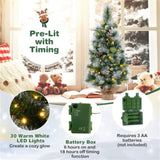 ZUN 3 FT Pre-Lit Artificial Mini Christmas Tree 03351747