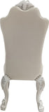 Ivory and Bone White Side Chair with Claw Legs B062P215494