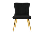 Modern Black teddy wool dining chair, upholstered chair with fabric accent side chair with W210127518