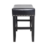 ZUN 26" Backless Leather Counter Stools, 2-Pcs Set, Black 74493.00