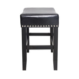 ZUN 26" Backless Leather Counter Stools, 2-Pcs Set, Black 74493.00