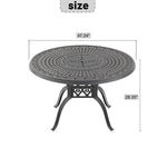 ZUN Ø47.24-inch Cast Aluminum Patio Dining Table With Black Frame and Umbrella Hole W1710P166032