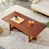 Chinese style log wind Imitation rattan Walnut color tea rectangular solid wood coffee low W1151P154605
