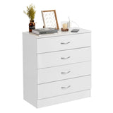 PB Wood Simple 4-Drawer Nightstand Dresser with USB Ports & Outlet, White 52546422