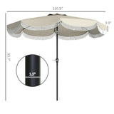 8.8FT Elegance Patio Umbrella, UPF 30 Outdoor Market Umbrella with 8 Ribs, Push Button Tilt,Light 14934477