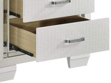 Glamorous Design Bedroom Furniture 1pc Nightstand of 2x Drawers White Finish Faux Alligator Embossed B01165196