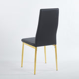 chair set of 4,GOLDEN COLOR LEG,BLACK SEAT W234P302679