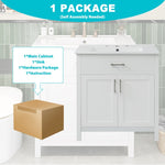 ZUN 30-Inch Bathroom Vanity with Ceramic Sink and Ample Storage - The Perfect Choice for Small Bathrooms WF530809AAK