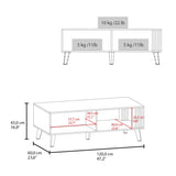 ZUN Govan Coffee Table with a Door, Conical Legs, and Open Storage, Wengue B128P263709