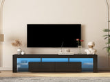 High gloss TV Stand with LED Lights for TVs up to 65'', Modern TV Console with Storage Cabinets for W1321126658