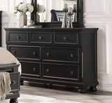 ZUN Transitional Black Dresser of 7 Drawers Jewelry Tray Traditional Design Bedroom Wooden Furniture B011P143959