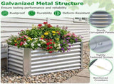 422 Ft Galvanized Steel Raised Garden Bed Outdoor Planter Box for Vegetables Herbs Flowers 11636552