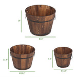 ZUN Outdoor Reinforced And Anticorrosive Wooden Pot Set Of Three 35284296