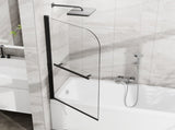 Goodyo 31"X55" Bathtub Screen Framless Shower Door Tempered Glass Shower Panel Matte Black D163147916