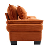 Corduroy Sofa Sleeper Couch Loveseat Sofa with Pillows Comfy Upholstered Deep Seat Sofa for W676P227342