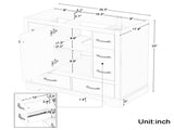 36" Bathroom Vanity without Sink, Cabinet Base Only, Six Drawers, Multi-Functional Drawer Divider, WF307973AAF
