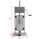 Stainless Steel Commercial Sausage Stuffer,Dual Speed Vertical Sausage Maker 32LB/15L, Meat Filler 88999956