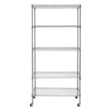 5-Tier NSF-Certified Steel Wire Shelving with Wheels Chrome 74365237